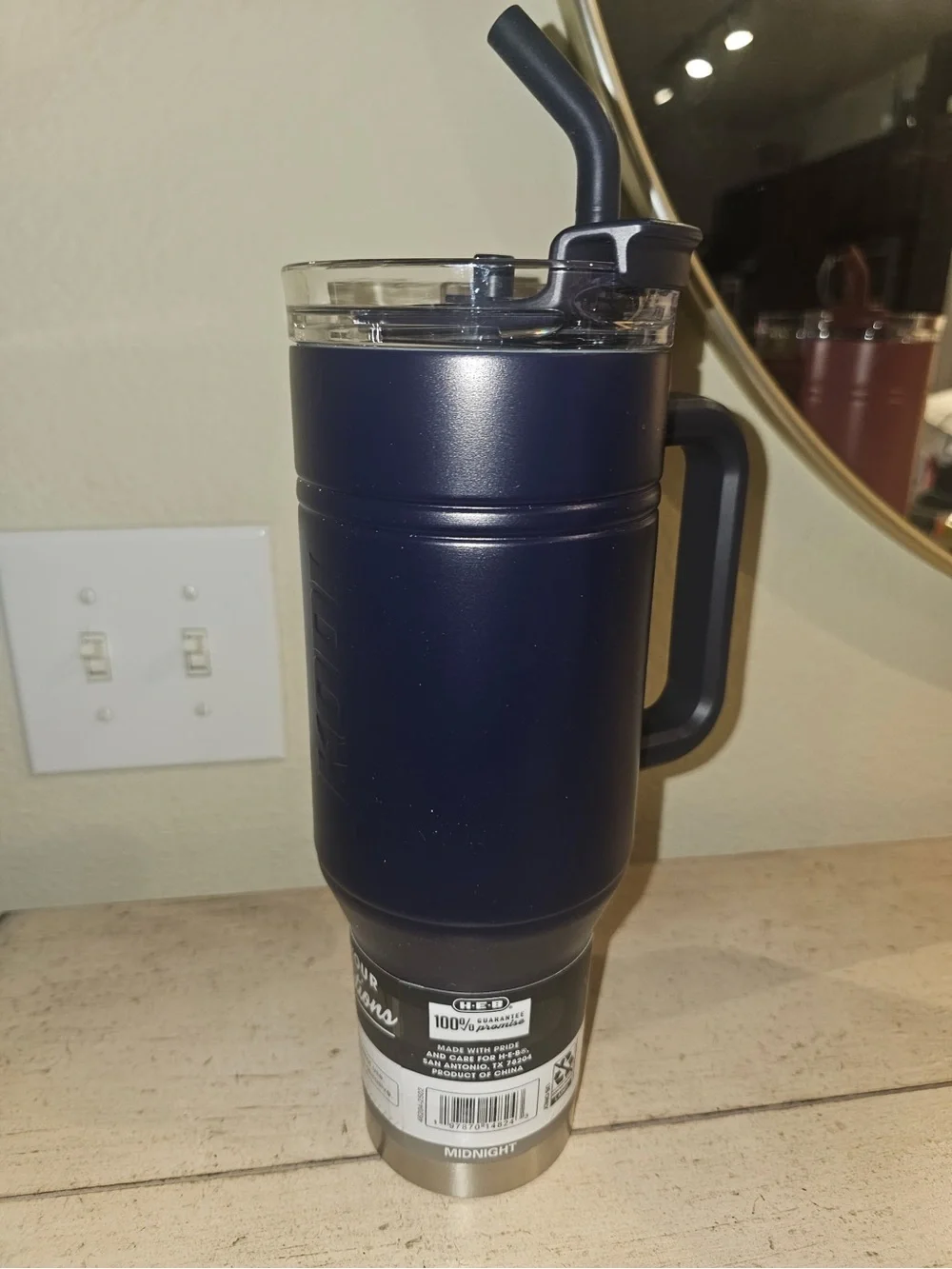 KODI Navy Stainless Insulated Travel tumbler with Handle and Straw